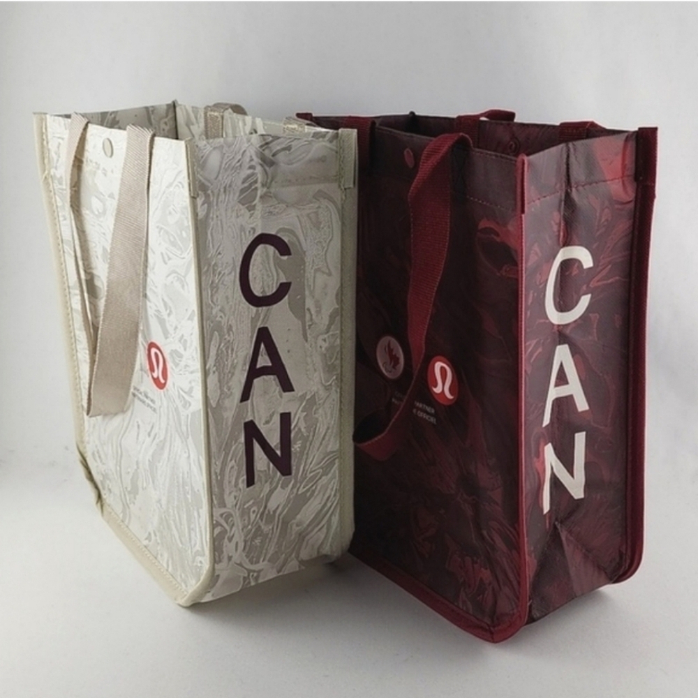 Lululemon 2-Pack Olympics Canada Collectible Caryall Tote Beige Red White C A N